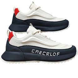 Men's Trendy Colour Block Sneakers, Comfy Non Slip Lace Up Casual Shoes for Men's Outdoor Activities