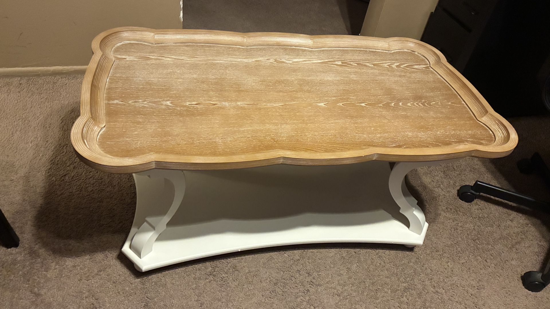 NEW Rustic Farmhouse Cottagecore Coffee Table, Natural Tray Top Sofa Table for Family, Dinning or Living Room, Small Spaces