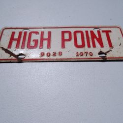 Vintage 1970 High Point City Tag 