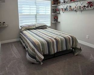 Full Size Metal Bed Frame + Mattress