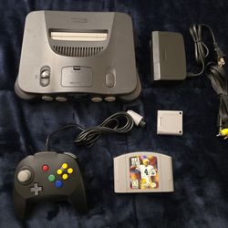 Nintendo 64 N64 Video Game Console w/  1 Game, 1 Controller, All Cords, Memory Card