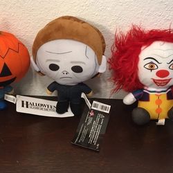 Horror Plush Lot Of 3 Pennywise Michael  Big Head 2023 Halloween 3 New 6”