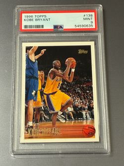 Kobe Bryant 1996-97 Topps # 138 PSA 9 MINT graded rookie card.