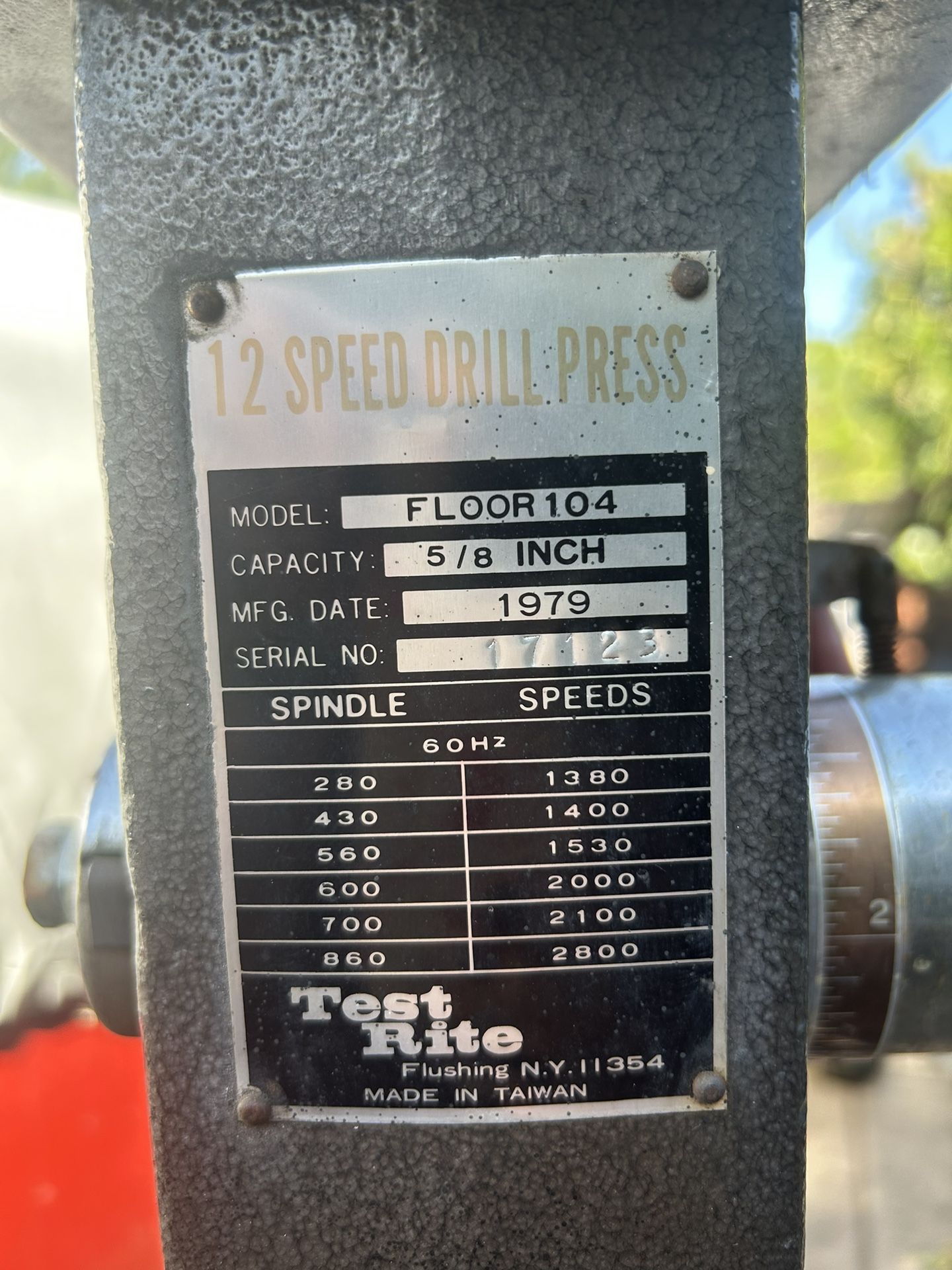Drill Press- Test Rite