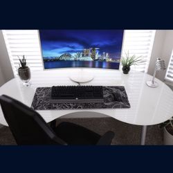 Glass Desk w/Height Adjustable Base