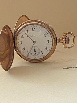 Antique Hamilton gold filled pocket watch. Runs.