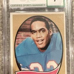 1970 OJ Simpson Rookie Card Graded 7!!!