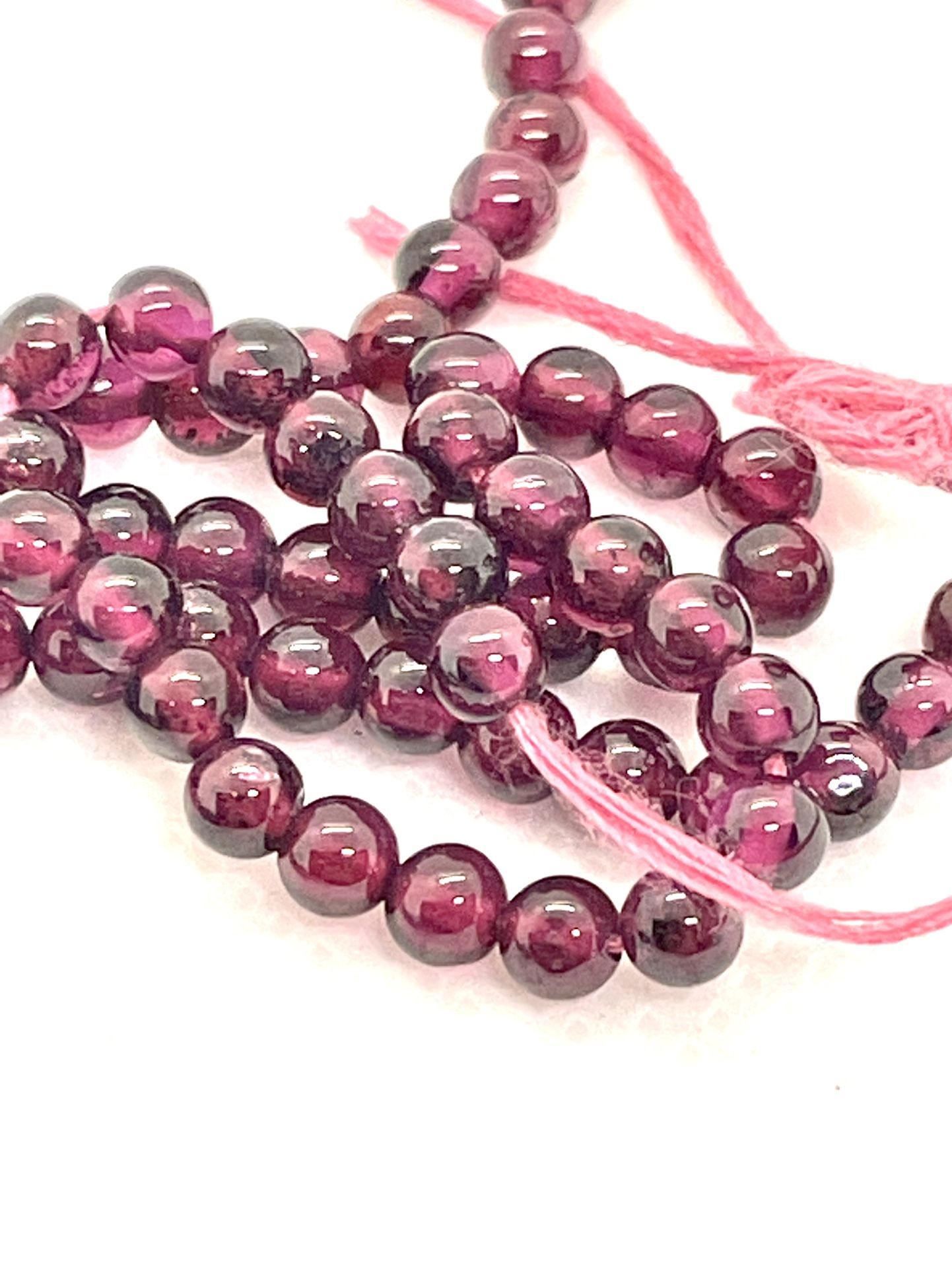 15” Strand Of 4mm Garnet Beads