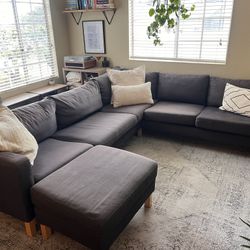 Dark Grey IKEA Sectional Couch 