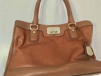 Cole Haan Brown Leather Satchel Classic Top Handles Handbag Crossbody Strap Preowned