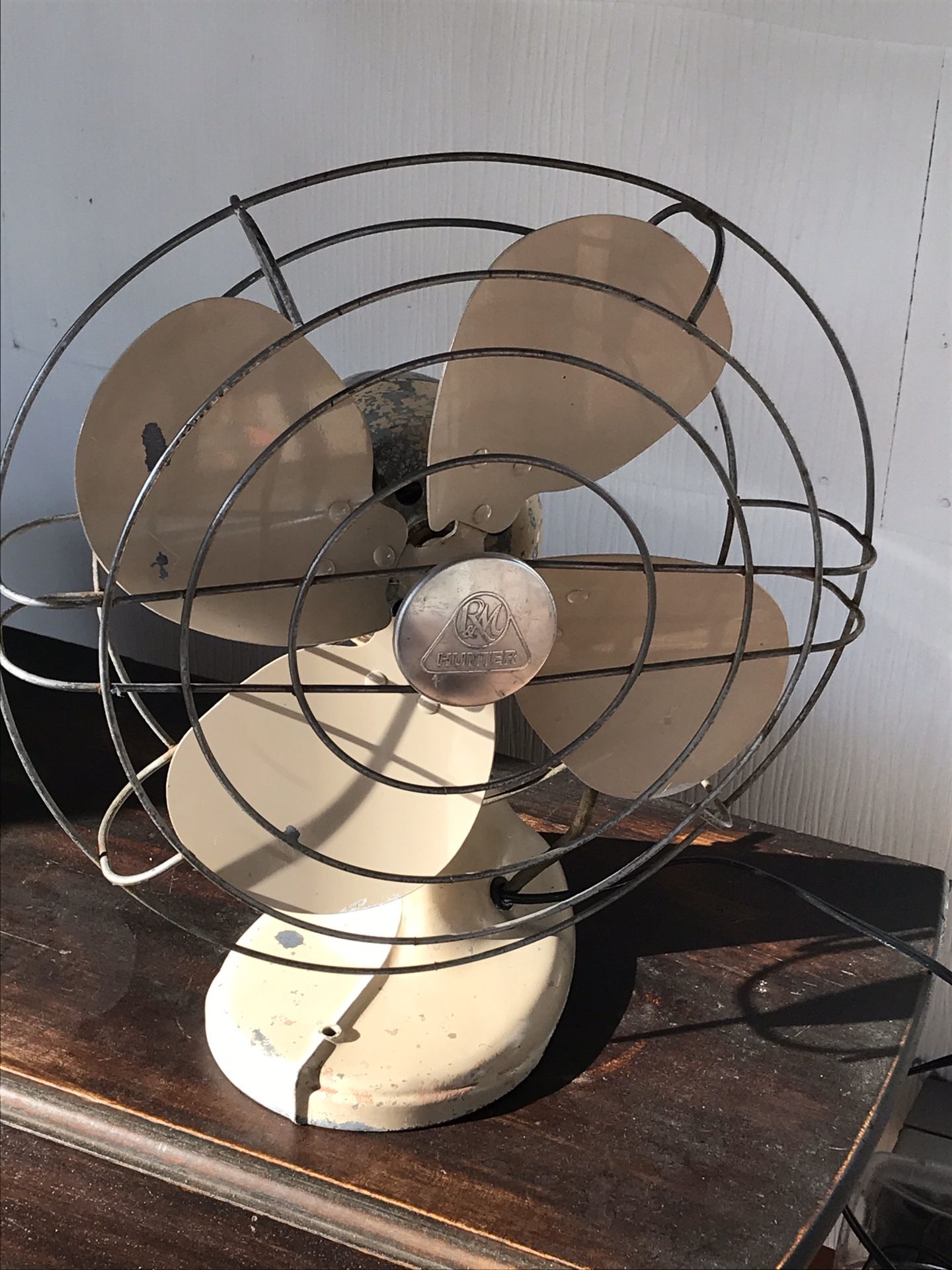 Vintage fan by Robbins & Myers “Hunter”. Original paint, oscillating, has been rewired. Best Offer