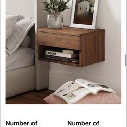 1 ONLY Jackson 16 in. Dark Walnut Brown Rectangle Wood End Table Nightstand Side Table with Storage Drawer Open Shelf Cubby