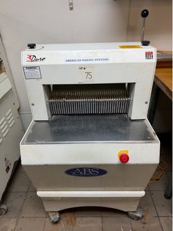 American Baking Systems JAC Duro BEL 450/12 Floor Model Rear Loading Bread Slicer on Casters 120V 1PH