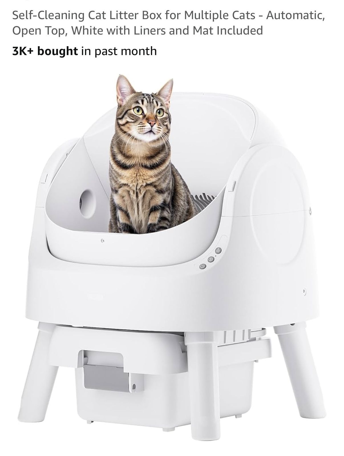 Self-Cleaning Cat Litter Box for Multiple Cats