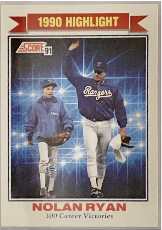 1991 Score NOLAN RYAN - 1990 HIGHLIGHTS Insert #417 Texas Rangers