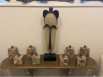 Carved Wood Tribal Mask - over 2 feet tall