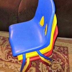 Kids Stackable Plastic & Metal Chairs
