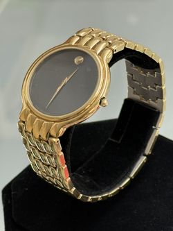 Movado Gold Tone 34mm Black Dial Men’s Watch