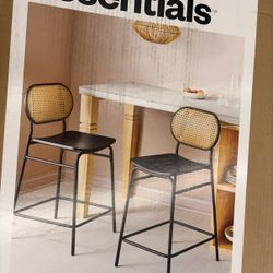 Wicker Back Counter Height Stools