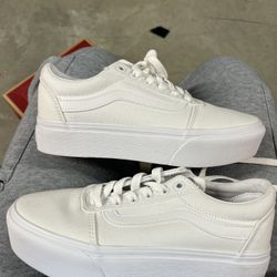 White Platform Vans