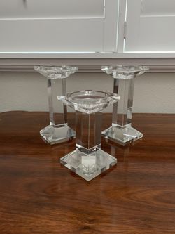 Set of crystal candle sticks