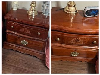 Pair of Matching Nightstands SOLID WOOD  PICK UP IN DEER PARK   Upstairs you need to bring help to carry. I can’t help