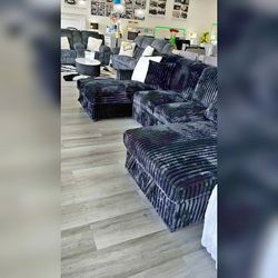 3 Pieces Black Color Convertible Sectional Sofa Set With Sleeper Sofa and Chaise Storage