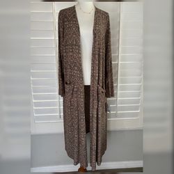 LULAROE • “Sarah” Open Front Maxi Cardigan (XL/fits14-18)