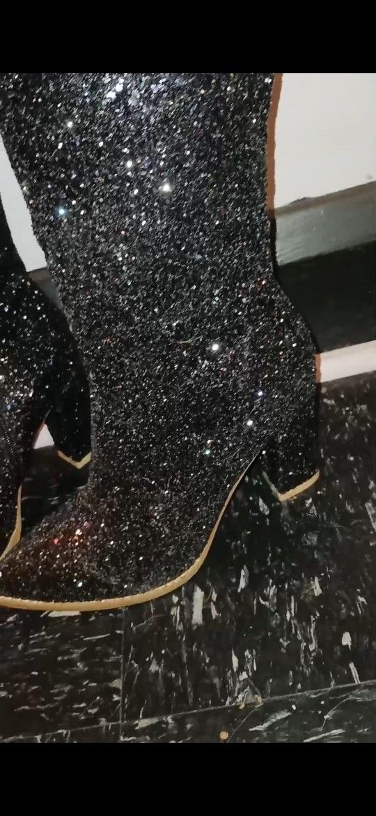 Glitter Heel Boots