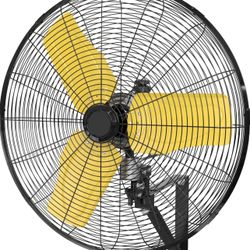 8800 CFM 24" Outdoor Commercial Wall Fan Oscillating, IP44 Waterproof Wall Mount Fan, Heavy Duty, 3 Speed, Adjustable Tilt for Factory, Warehouse, Gar