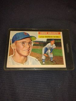 Vintage Old 1956 Ernie Oravetz Baseball Card - Topps #51 - Washington National