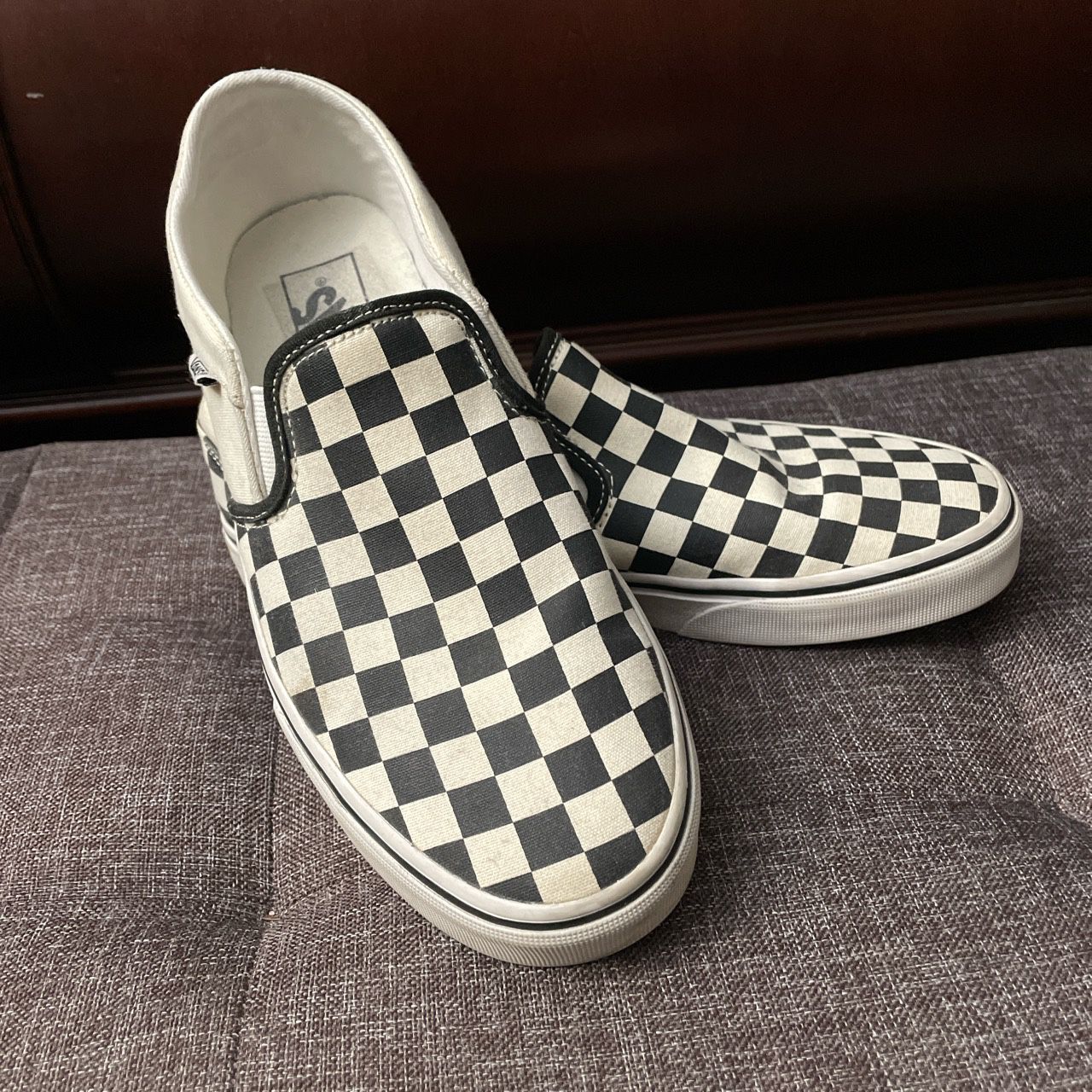 Vans Women's Classic Checkerboard Slip-on Yellow White Skate Shoes for Sale  in Seattle, WA - OfferUp
