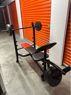 Weider Bench Station with Barbell & Weights