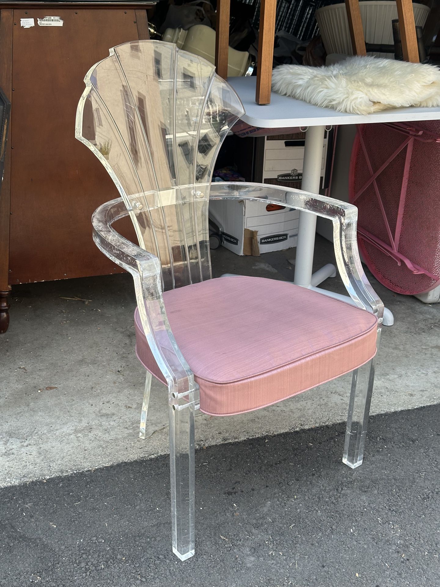 Vintage Lucite Vanity Or Accent Chair