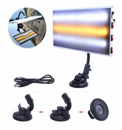 Paintless Dent Repair LED Line Board Double Stripe, 5v USB lamp Board Dent Repair Set Paintless Hail Removal Board Tool with Ajustment Holder LED Doub