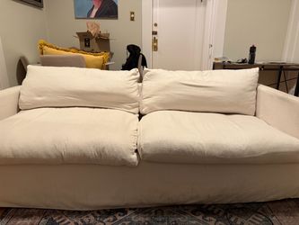 White Fabric Sofa (5 x 32 inches x 18 inches)