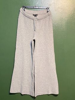 Sincerely Jules Oatmeal Ribbed Knit High Waist Wide Leg Lounge Pants Pajamas