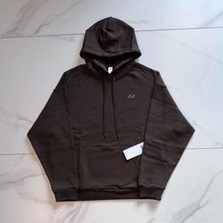 Alo Yoga Accolade Hoodie Pullover Sweatshirt Espresso Brown Size Large