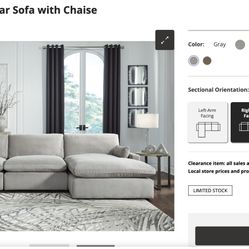 3 Piece Modular Sofa With Chaise