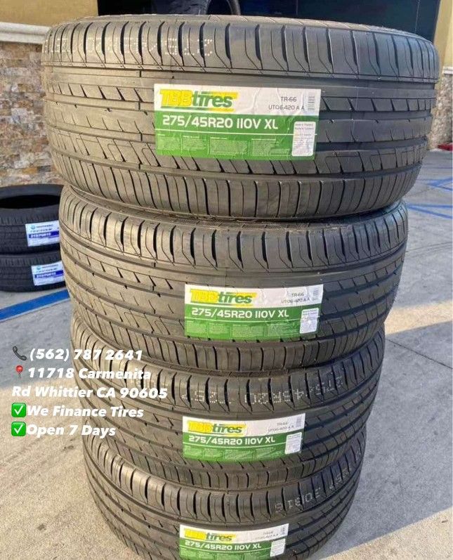 275/45R20 TBB Set of Tires Installed and Balanced Set de Llantas Nuevas Instaladas y Balanceadas