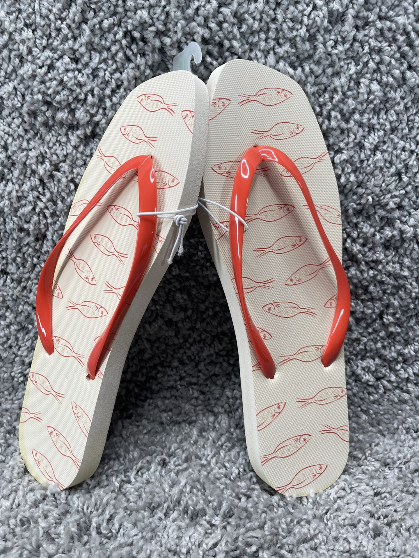 Women’s Sandals Orange & Cream Size 10 New With Tags