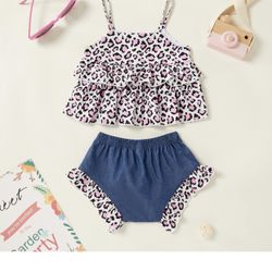 Beautiful Baby Girls Stylish Leopard Tank Tops