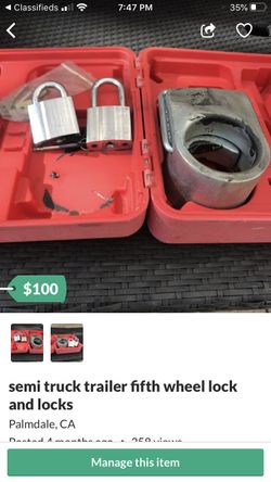 semi truck trailer fifth wheel lock and locks