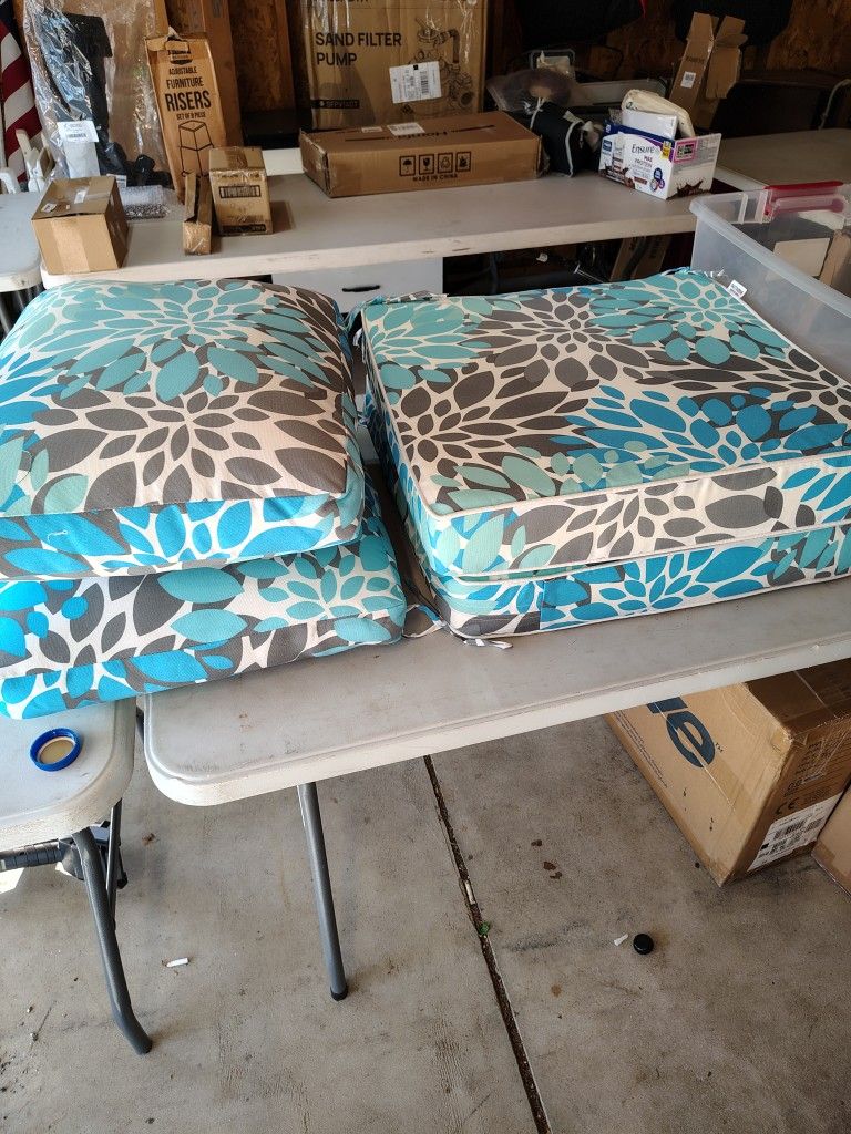2 Sets Patio Chair Cushions Bottom And Back