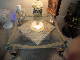 Large Tuscany style Wrought Iron glass top coffee table