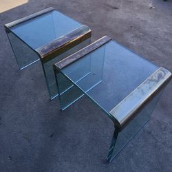 Waterfall Glass Tables by Leon Rosen for Pace Collection