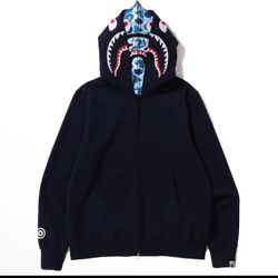 Bape Hoodie Double Hood Black XXL