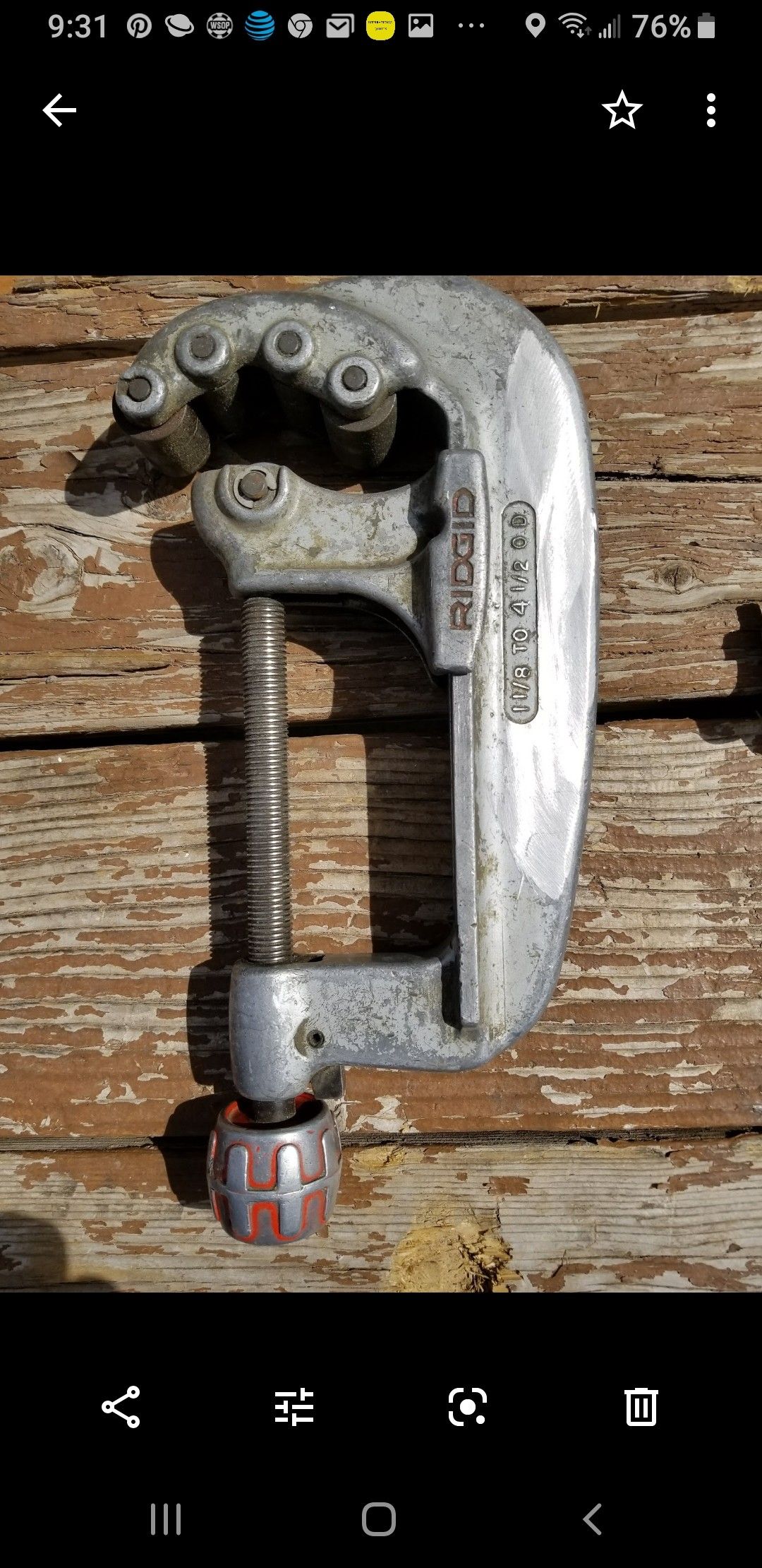Rigid pipe cutter 1¹/8 -4" pipe cutter.