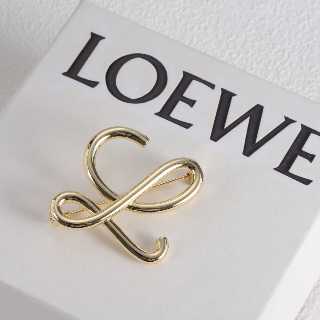 Loewe Gold Letter L Brooch Accessories For Women