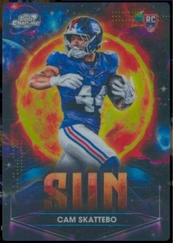 Cam Skattebo Topps Cosmic Chrome RC Planetary Pursuit Sun Insert Card
